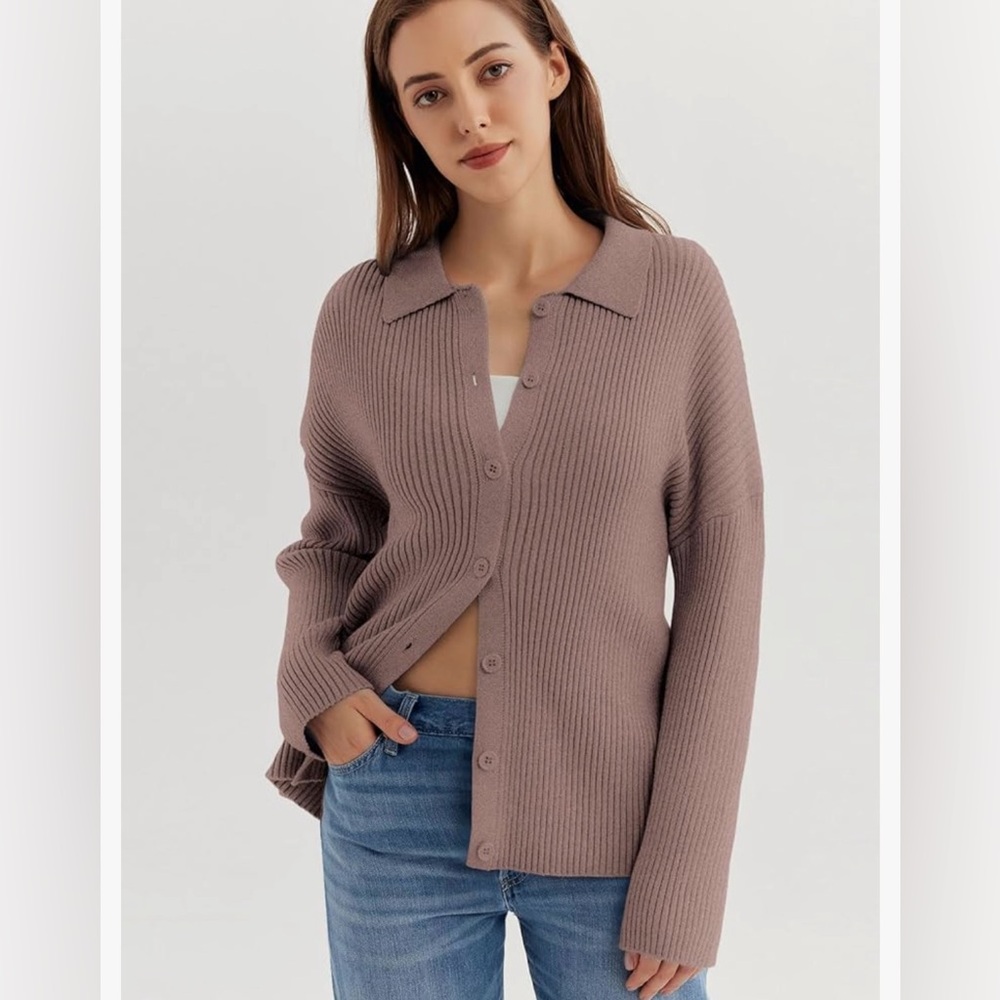 Cardigan Sweater Button Up Long Sleeve Size M